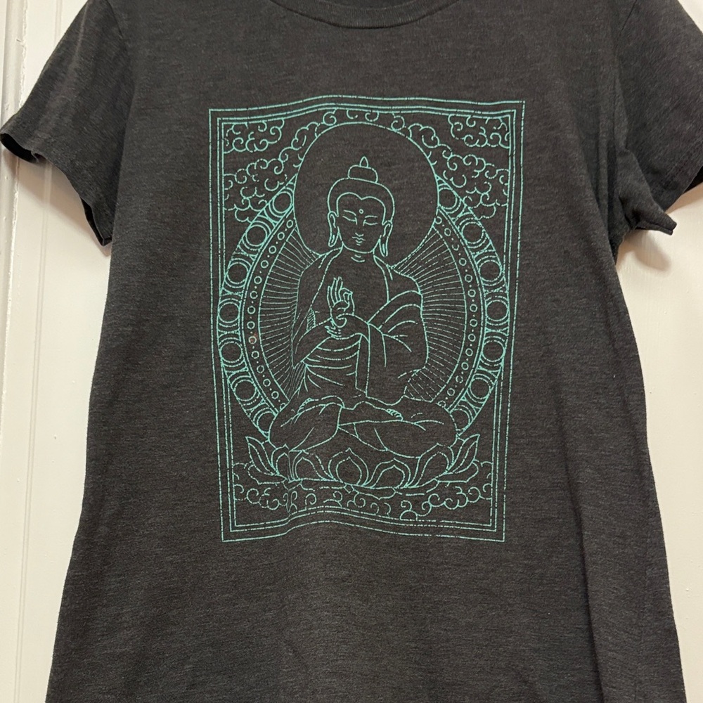 Charcoal Buddha Graphic Short Sleeve Tee